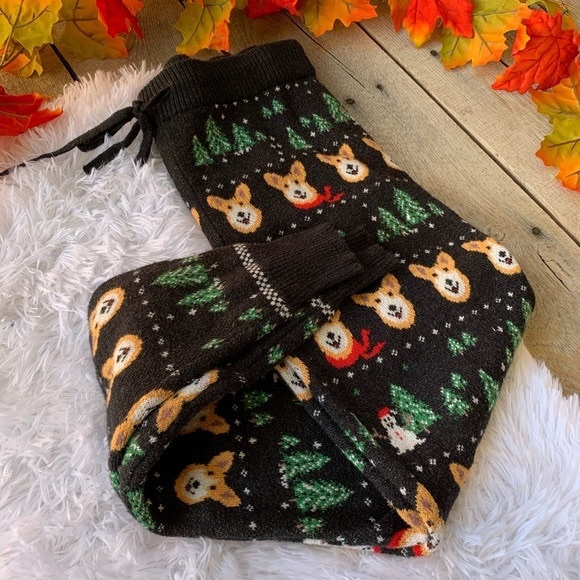 CORGI Christmas Sweater Leggings LIKE NEW Women’s Medium